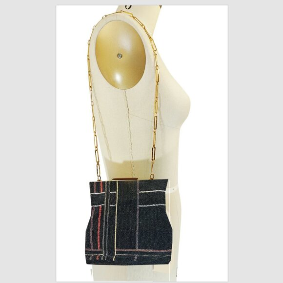 1960s-70s Pierre Cardin Couture Deco beaded purse, gold chain, in perfect shape - Picture 2 of 5